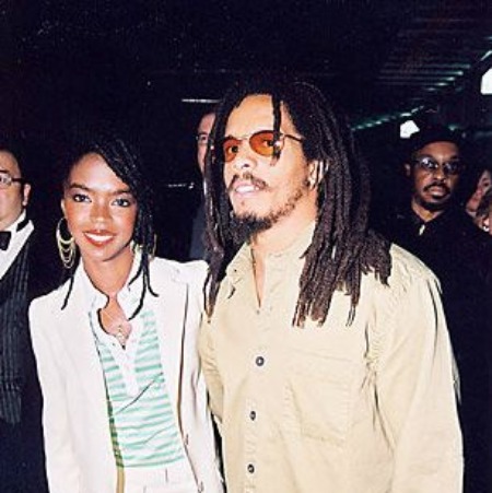 Lauryn Hill with her ex-partner Rohan Marley before the split.